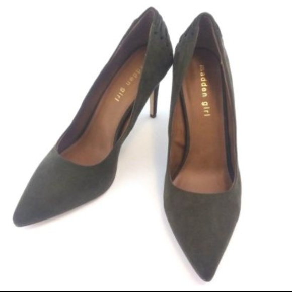 Madden Girl Shoes - Madden Girl Womens New Suede PumpsOlive